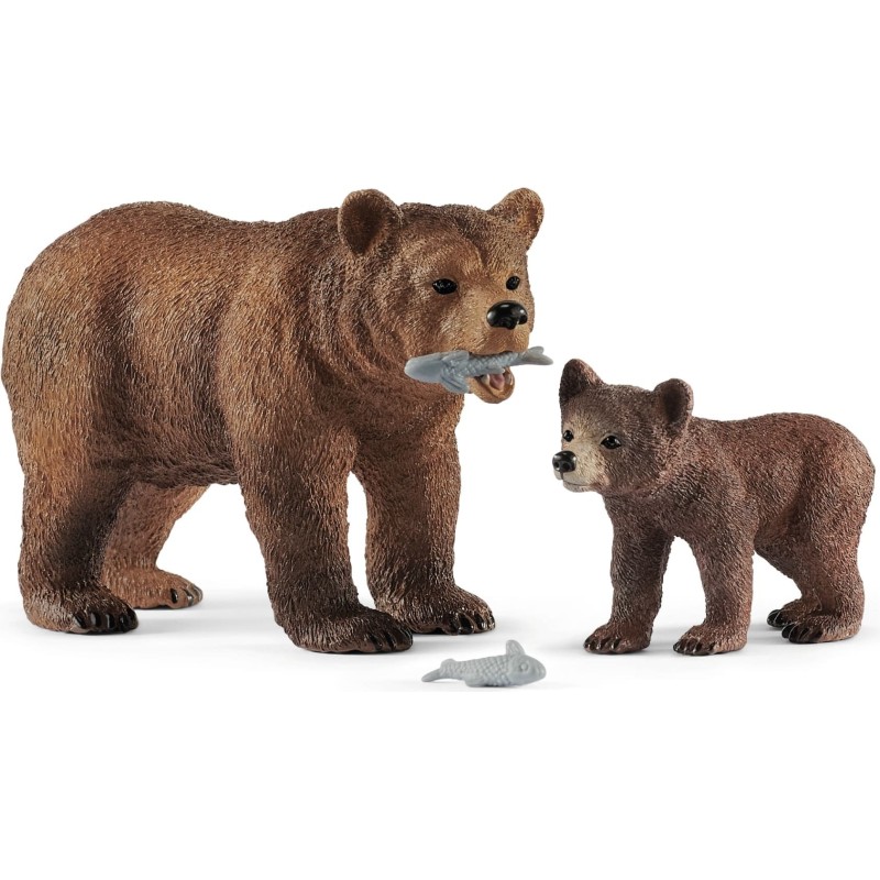 Schleich Wild Life Harmaakarhuemo ja pentu