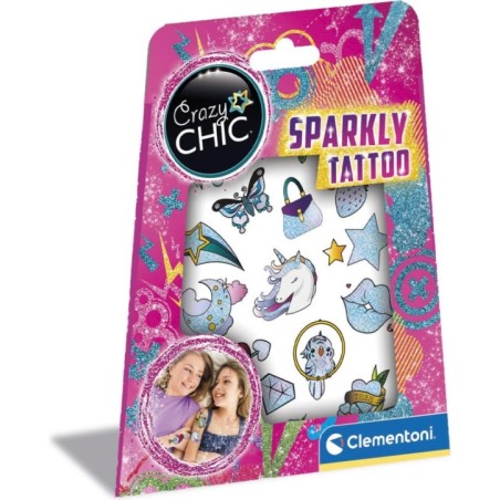 Clementoni Crazy Chic Sparkly tatuointi