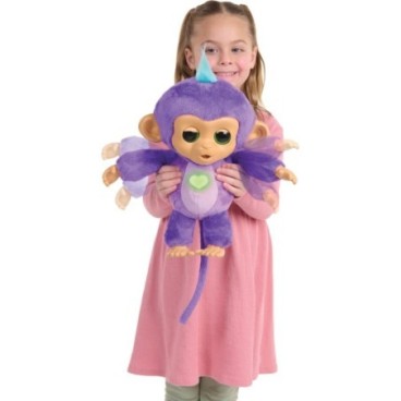Fingerlings Care 'n Cuddles Monkey violetti halattava interaktiivinen apina