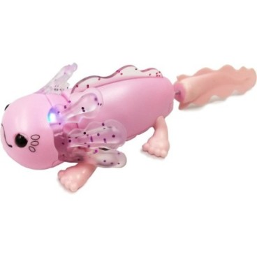 Fingerlings aksolotli ja puhallettava uima-allas