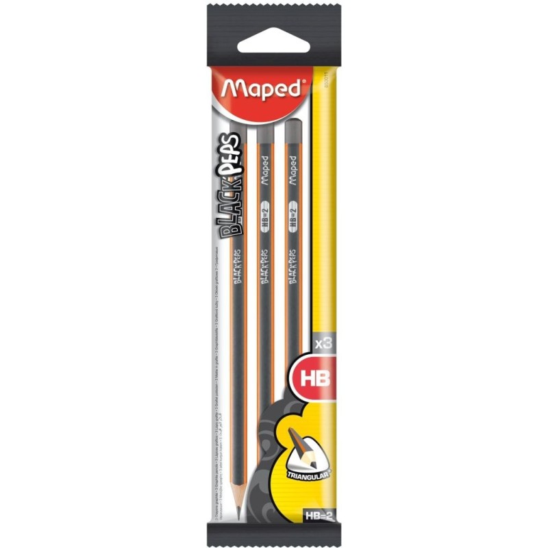 Maped Black Peps 3kpl HB lyijykynä