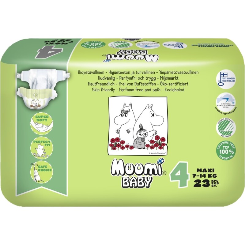 Muumi Baby koko 4 7-14 kg 23 kpl teippivaippa