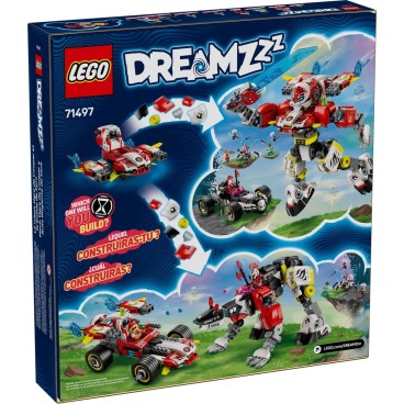 LEGO DREAMZzz 71497 Cooperin tiikerirobotti ja Zeron hot rod ‑auto