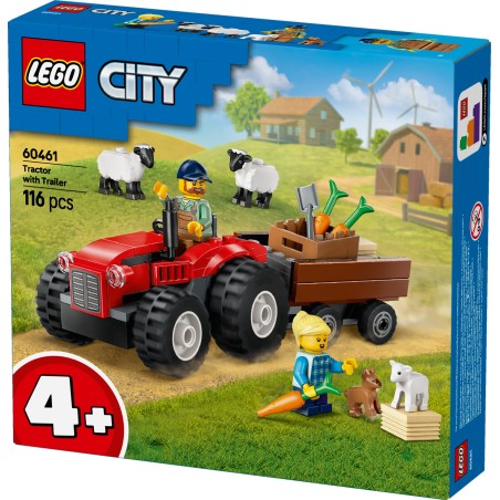 LEGO City Great Vehicles 60461 Maatilan punainen traktori, peräkärry ja lampaat