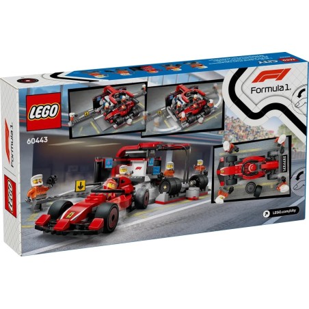 LEGO City Formula 1 60443 F1®-varikkopysähdys ja varikkomiehistö sekä Ferrari-auto