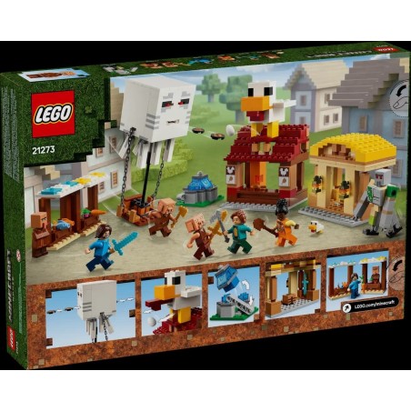 LEGO Minecraft 21273 Hornanhenki-kuumailmapallon hyökkäys kylään