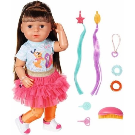 Baby Born Sister Style & Play 43 cm nukke ruskeat hiukset
