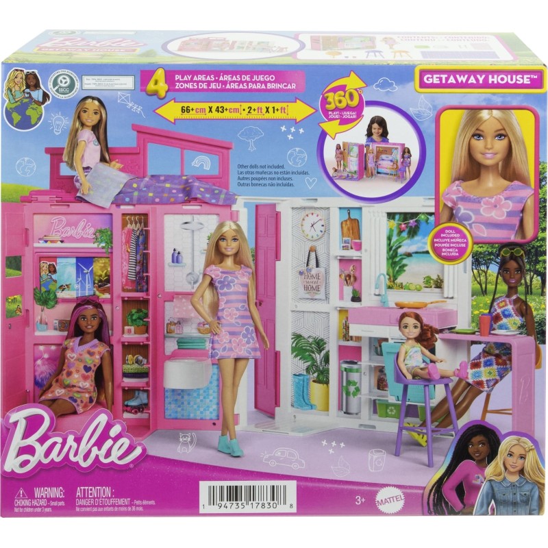 Barbie House With Doll Eco talo ja nukke