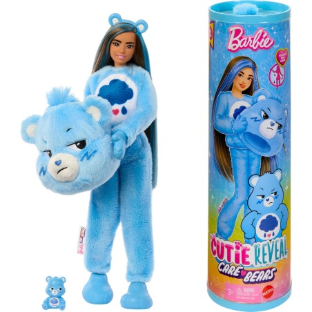 Barbie Cutie Reveal Care Bears Halinalle sininen nukke