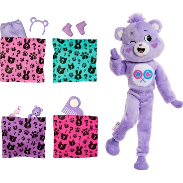 Barbie Cutie Reveal Care Bears Halinalle lila nukke