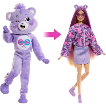 Barbie Cutie Reveal Care Bears Halinalle lila nukke