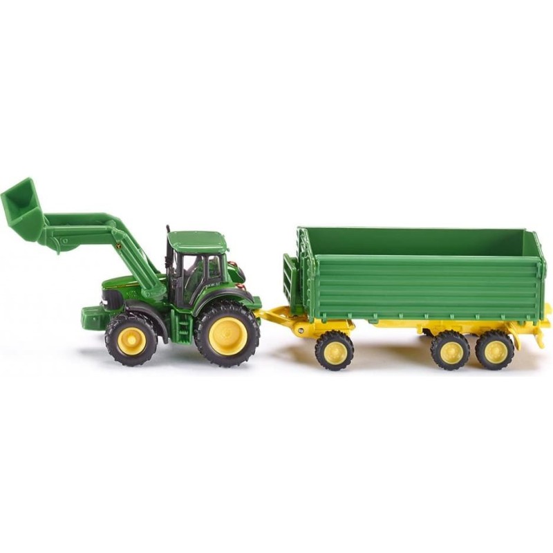 Siku John Deere kauhatraktori ja sivukippikärry