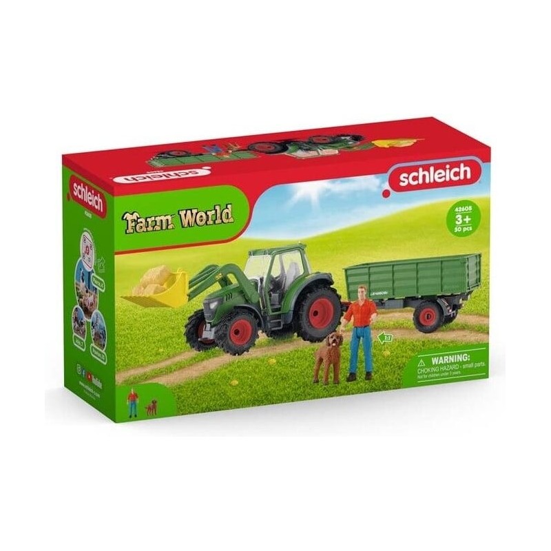 Schleich Farm World Traktori ja perävaunu